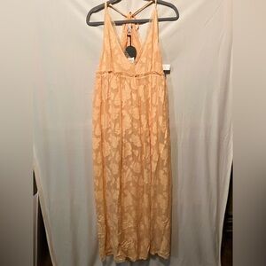 Amuse Society Peach Floral Maxi Dress